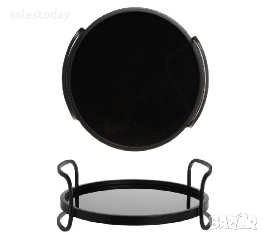 Стъклен поднос, черен, снимка 2 - Аксесоари за кухня - 30703195