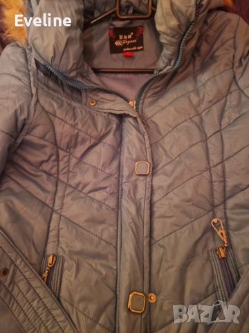 Яке с пух, качулка с естествен косъм , снимка 2 - Якета - 52204251