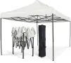 Бяла Сгъваема Градинска Шатра 3×3м тип Хармоника– стабилна, водоустойчива и лесна за разпъване, снимка 5