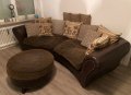Комплект диван + голяма табуретка, снимка 1 - Дивани и мека мебел - 42642452