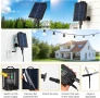 Соларни гирлянди за градина, 10 метра, IP65 LED крушки G40, дистанционно, снимка 6