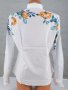 Бяла дамска памучна риза с флорални мотиви марка Gazoil , снимка 2
