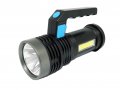 LED акумулаторен фенер и лампа със дръжка, LED + COB диоди, снимка 3