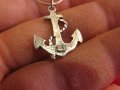 Малка сребърна котва със синджирче - попътен вятър и закрила за всеки моряк сребро морски, снимка 3