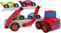 Детски Автовоз с коли Mini Matters камион с 4 дървени коли, снимка 6