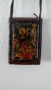 РЕДКАЖ! стара кожена нагръдна икона 18 век Исус влиза на магаре в Йерусалим старинна икона , снимка 1 - Антикварни и старинни предмети - 44597866