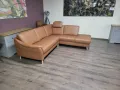 Светло кафяв кожен ъглов диван "Viola" с функция ракла, снимка 3
