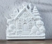 Грамадна зимна къща силиконов молд форма фондан смола гипс декор украса шоколад, снимка 3