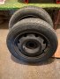 Два броя зимни гуми с джанти 14” с междуцентрово 4х100, снимка 1 - Гуми и джанти - 35247729