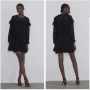 Нова черна елегантна феерична но точки  къса рокля zara Zara , снимка 5