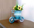 Декоративно колело, цветно  с кошничка  цветя, снимка 2