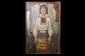 Стара, голяма картина, момиче с носия, 1970-те год., 132х84, снимка 1 - Картини - 31180760