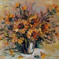 Картина "Ваза с цветя", худ. А. Симеонов, снимка 2 - Картини - 42331120
