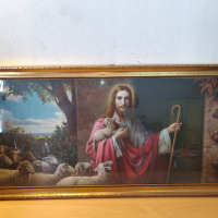 стара немска репродукция на Исус, снимка 1 - Антикварни и старинни предмети - 44637916