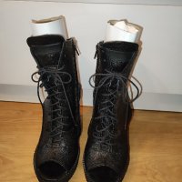Дамски боти от естествена кожа Bianki с отворена пета и пръсти цена 89 лв. номер 37, снимка 4 - Дамски обувки на ток - 44222960