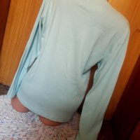 Светло тюркоазена изчистена блуза ХЛ, снимка 3 - Блузи с дълъг ръкав и пуловери - 35053105