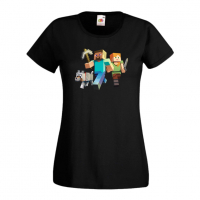 Дамска тениска Minecraft 1 майнкрафт Minecraft,Игра,Забавление,подарък,Изненада,Рожден Ден., снимка 3 - Тениски - 36520755