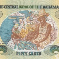 50 цента 2001, Бахамски острови, снимка 2 - Нумизматика и бонистика - 34400019