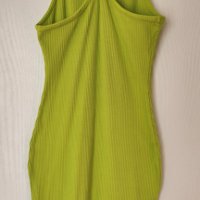 Електриково зелена еластична рокля, снимка 3 - Рокли - 42863981