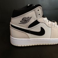 Nike Air Jordan 1 Mid Creamy White Bliss Beige Black Нови Обувки Размер 39 номер , снимка 3 - Кецове - 38414603