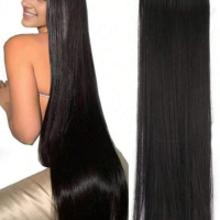 Качествена дълга коса/ цял екстеншън за по-голям обем и дължина на косата 100гр, дължина 60см, снимка 3 - Аксесоари за коса - 44738538