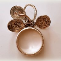 уникален сребърен комплект пръстен и обеци с реплики на монети, снимка 4 - Бижутерийни комплекти - 39708789