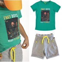 Funky xs сет зелена тениска , снимка 1 - Детски комплекти - 31892817
