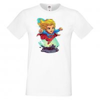Мъжка тениска DC Super Girl Star Wars Игра,Изненада,Подарък,Геймър, , снимка 5 - Тениски - 36808460