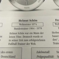 Сребърни юбилейни медали Fussball-Weltmeister Deutschland 1954, 1974, 1990г, снимка 8 - Нумизматика и бонистика - 44291260