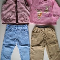 Елече и дънки, блуза и джинси 92 см, снимка 1 - Жилетки и елечета за бебе - 31245656