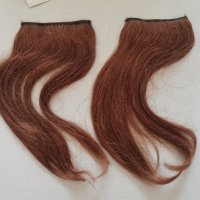 2бр.Нови  кестеняви треси от естествена човешка коса 9см / 25 см- мод.3, снимка 1 - Аксесоари за коса - 37289632