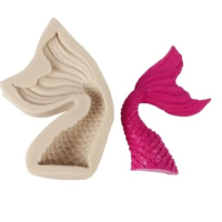 Извита опашка на Русалка силиконов молд форма декор украса сладки фондан мъфини и шоколад, снимка 1 - Форми - 27817000