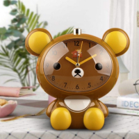 Детски настолен часовник със светлина и функция за будилник с батерии Мече, 15 х 16 см, снимка 3 - Дамски - 44750237