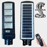 1200W LED Соларна улична лампа Cobra с дистанционно, сензор за движение и фотоклетка , снимка 2 - Соларни лампи - 37641311