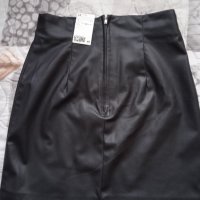 Нова кожена черна пола H&M, снимка 3 - Поли - 40348736