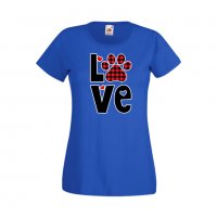 Дамска тениска Свети Валентин Love Dog Paw, снимка 2 - Тениски - 35647235