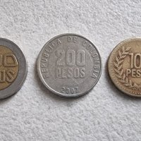Монети . Колумбия. 100, 200 и 500 песос., снимка 1 - Нумизматика и бонистика - 42659701