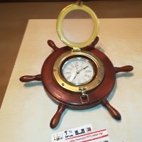 antique france-часовник рул-месинг/дърво 2710221637, снимка 1 - Колекции - 38472657