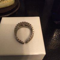 Стар сребърен пръстен филигран с тюркоаз намален , снимка 4 - Пръстени - 37943498