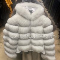 Луксозни дамски палта от естествена кожа и естествен косъм лисица, снимка 2 - Якета - 35487273