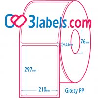 3labels гланцови бели етикети от PP (полипропилен) супер премиум за инкджет (inkjet) печат 210х297мм, снимка 3 - Консумативи за принтери - 39754936
