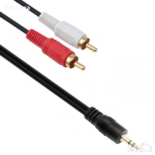 Аудио кабел  3.5 mm жак  - 2хRCA чинчове - 1,5 m, снимка 1
