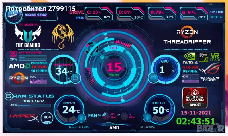 Монитор 7 инчов  1024x600, HDMI,Touch Screen, снимка 1