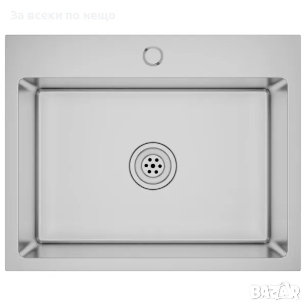 Ръчно изработена кухненска мивка с отвор за смесител, инокс Код P314, снимка 1