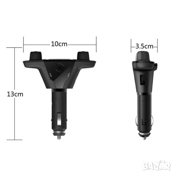 Многофункционален предавател за кола, Bluetooth плейър, mp3, зарядно, снимка 1