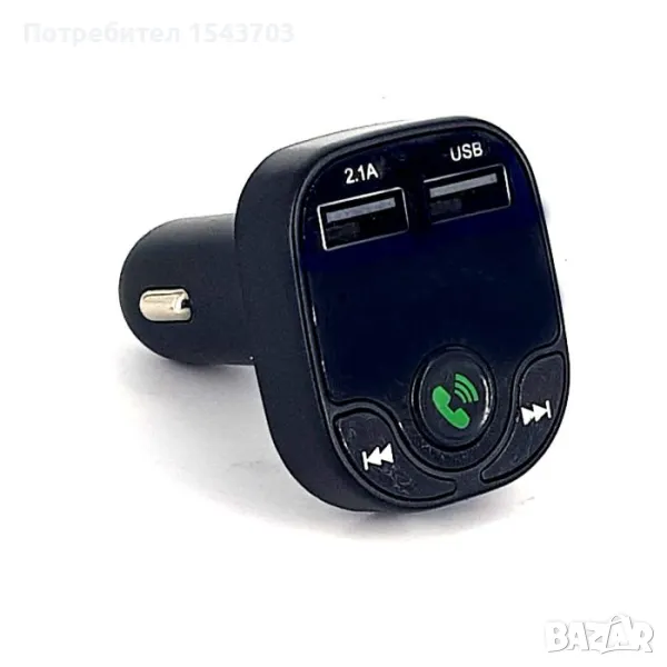 FM Трансмитър за кола с 2 USB порта Хендсфри MP3 модулатор, снимка 1