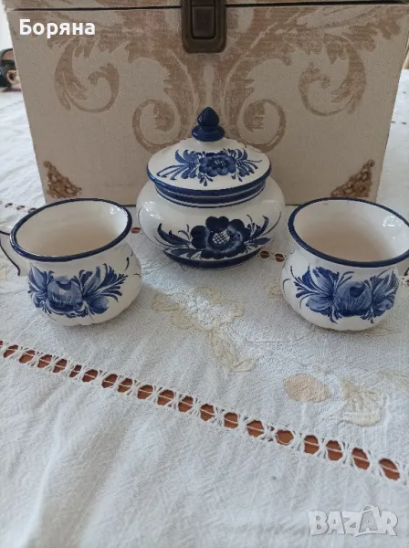 Ръчно декорирана португалска бяла керамика , снимка 1