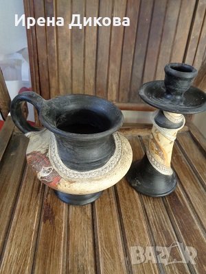 Ретро комплект- Керамика/ кожа, снимка 1