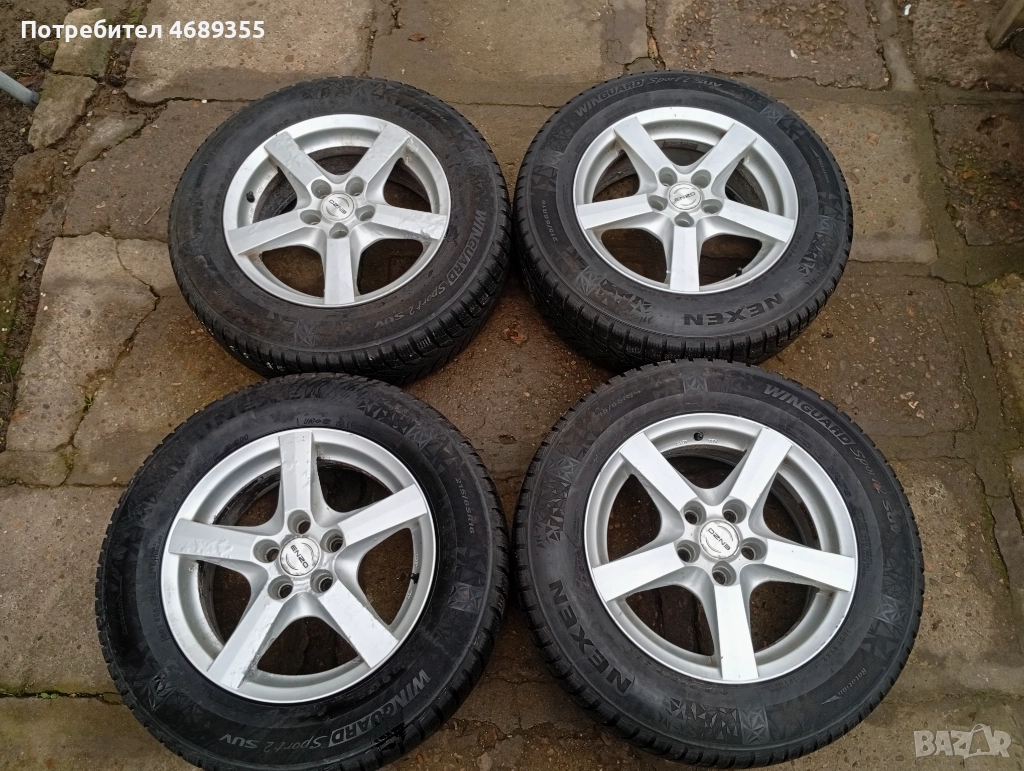 Продавам лети джанти 16-ки със зимни гуми , снимка 1