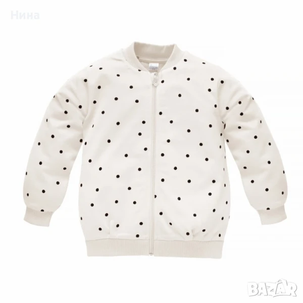 PINOKIO Tres Bien суитшърт с цип на точки, кремав, снимка 1